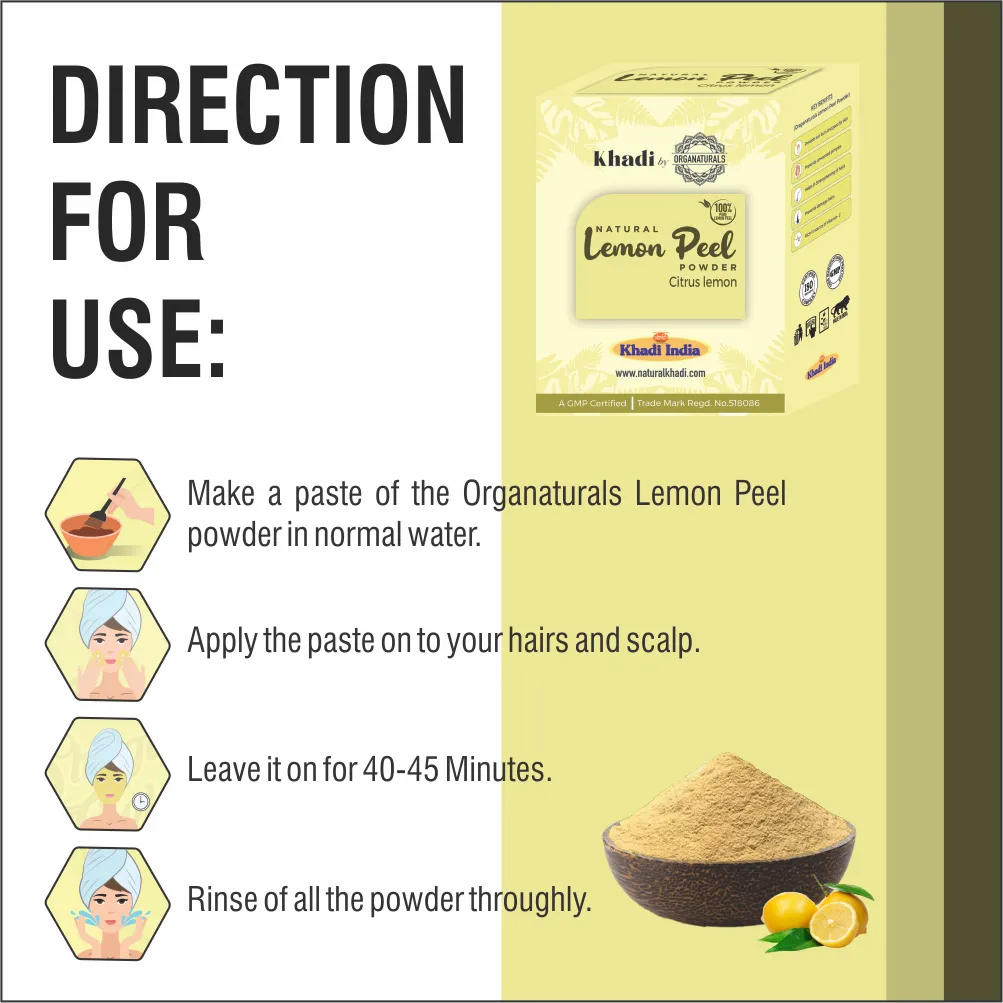 Direction for use Lemon Peel Powder - www.dkihenna.com